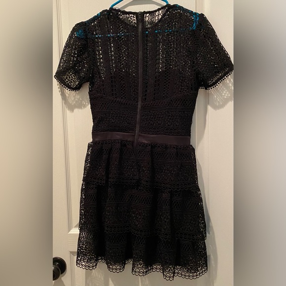 Revolve| Bardot Black Crochet Lace      Ava Mini Dress - Picture 6 of 12